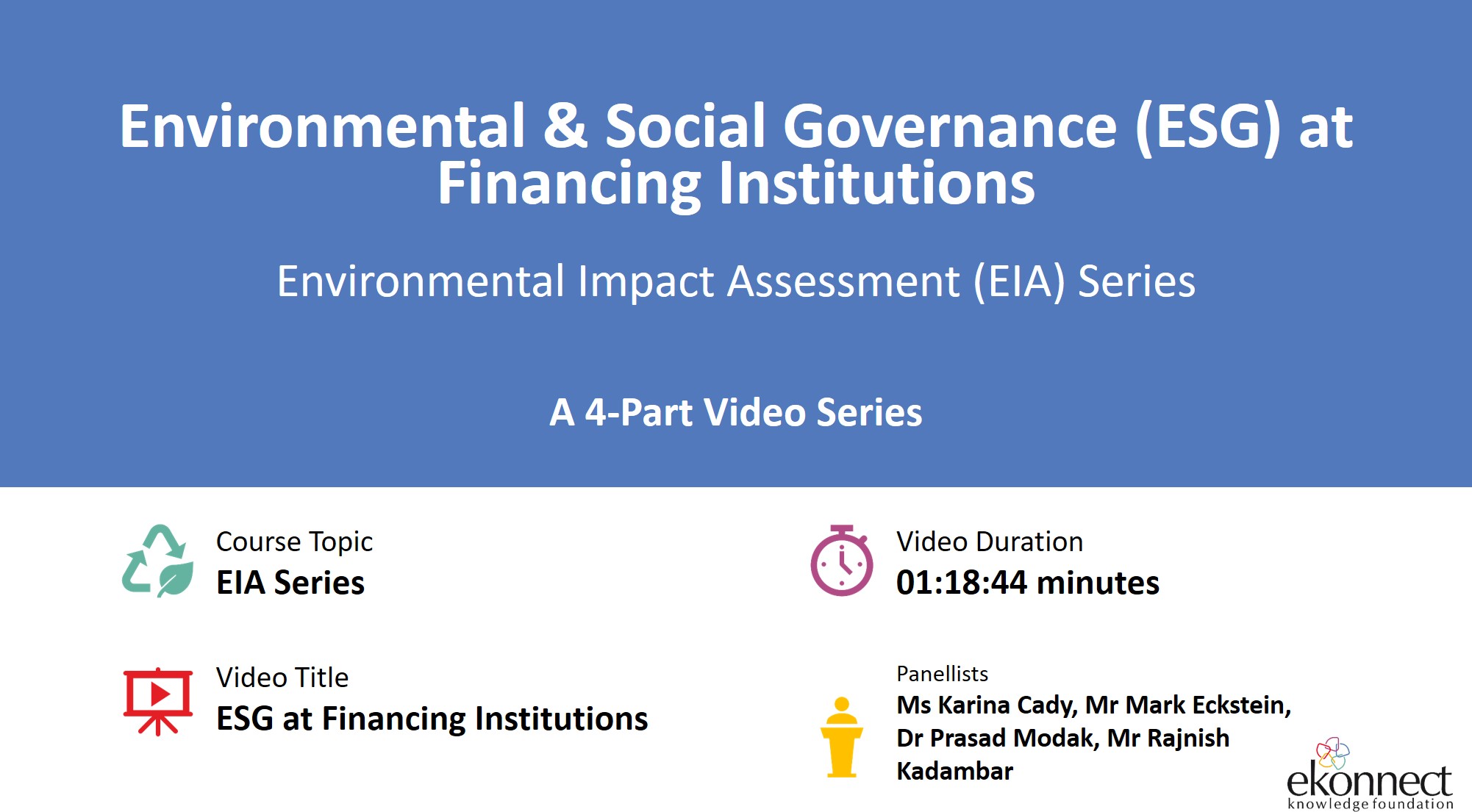 Environmental & Social Governance (ESG) at Financing Institutions