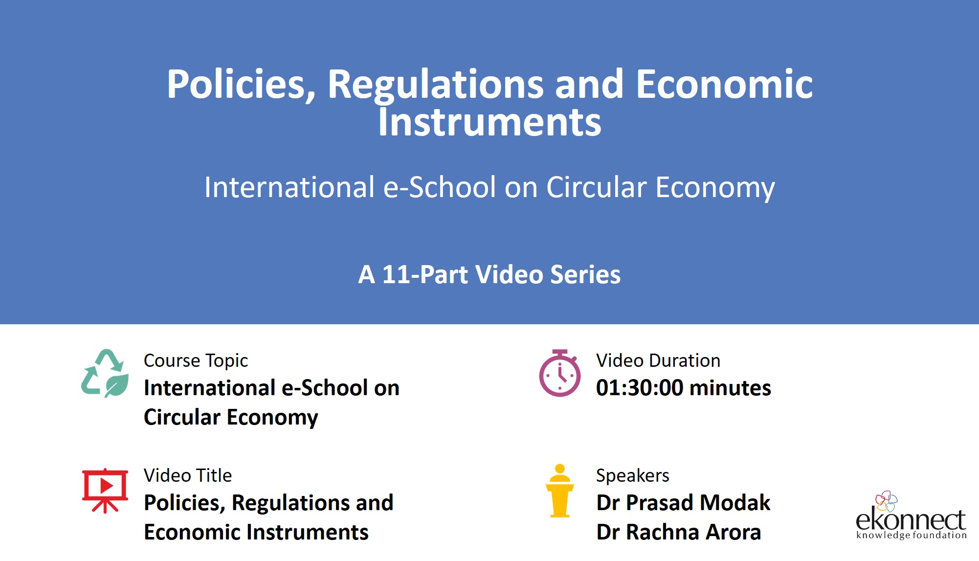 Policies, Regulations and Economic Instruments